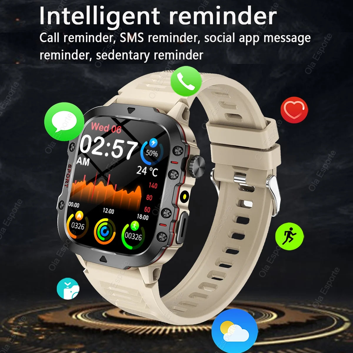 Ola Esporte Smartwatch – Bluetooth Call & Fitness Tracker IP67