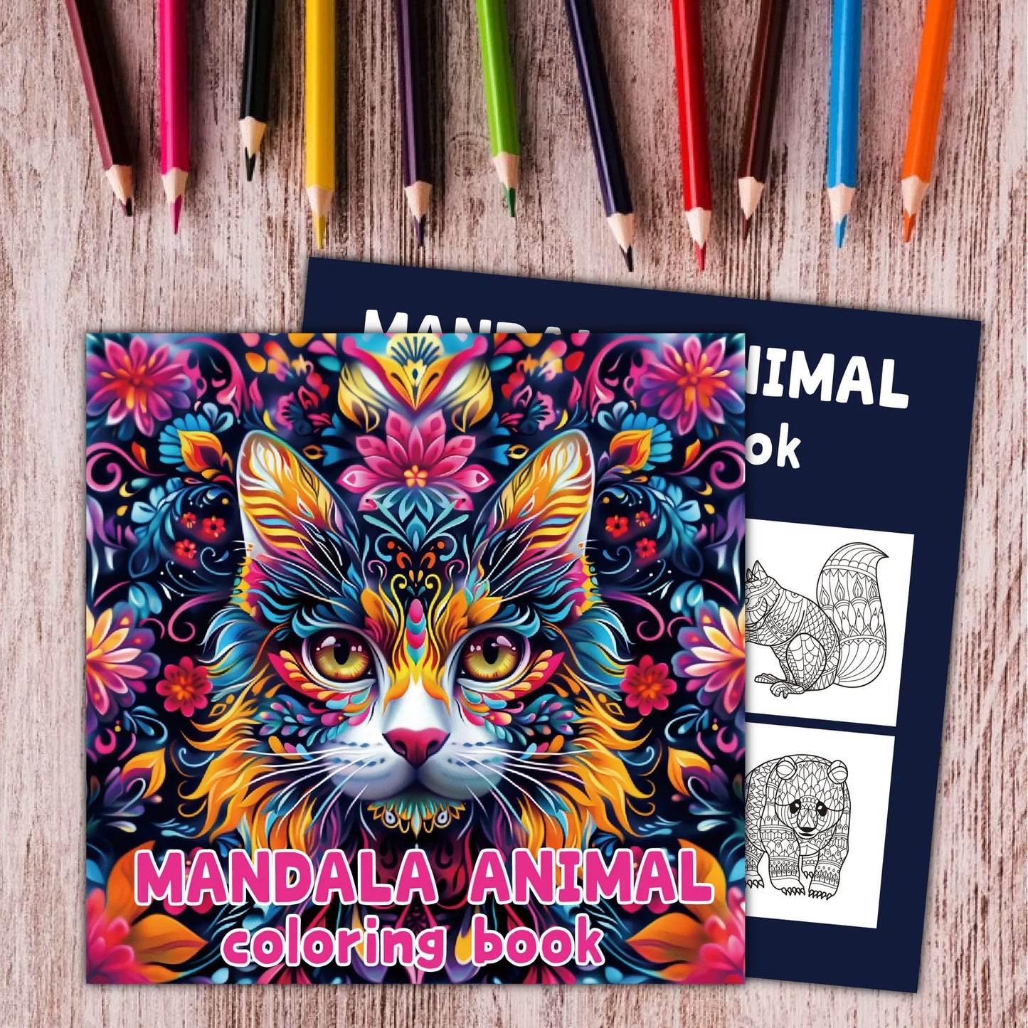 24 Mandala Animal Coloring Books Adult Graffiti Watercolor Creative