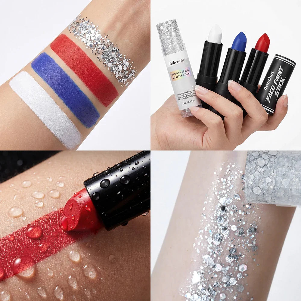 Face & Body Paint Stick + Glitter – Festival Party Makeup