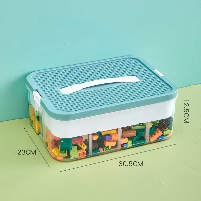 Stackable Lego Storage Case with Lids & Adjustable Dividers