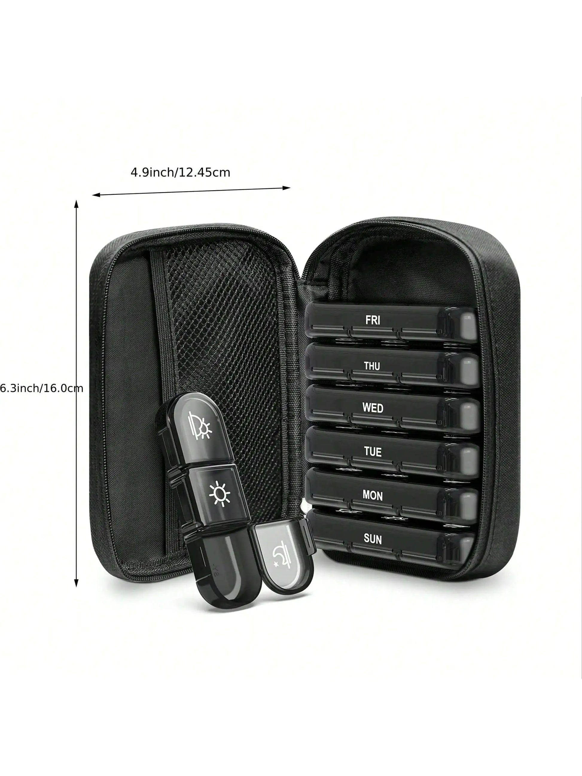 Weekly Pill Organizer 4 Times a Day with a Business Stylish Bag, Portable Pill Box 7 Day with 28 Compartments for Men Peaceful Pleasures Health and Wellness