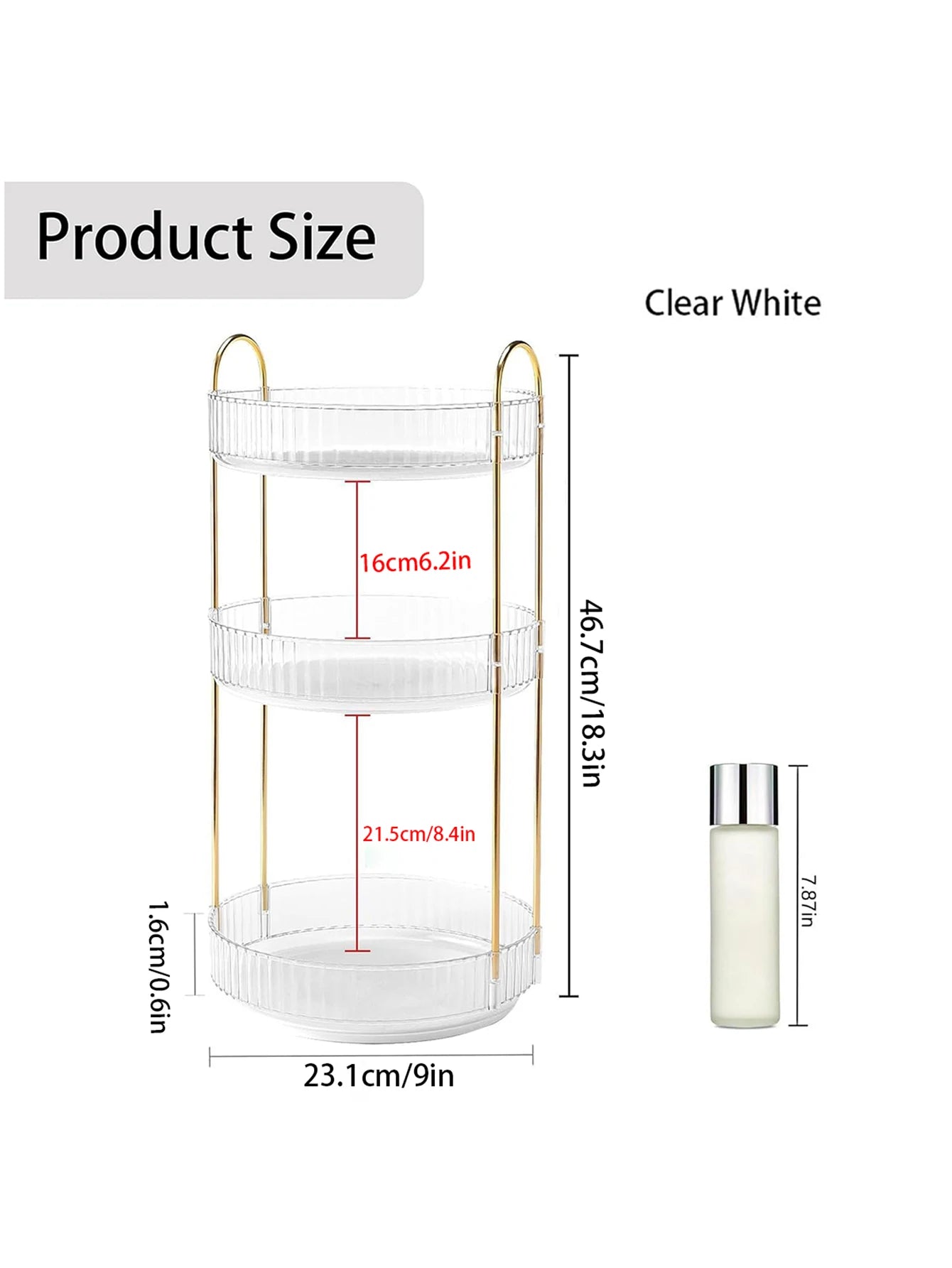 360° Rotating Skincare Organizer – 3-Tier Countertop Beauty & Personal Care Peaceful Pleasures Health and Wellness 3 Layers United States