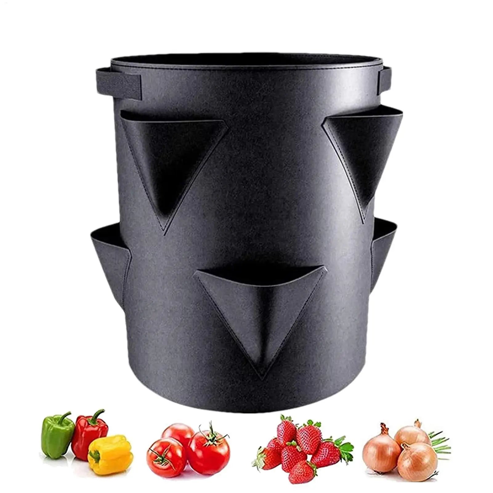 Strawberry Pots And Planters With 6 Side Grow Pocket Outdoor Planters Strawberry Planting Pots Breathable 7 Gallon For Garden Peaceful Pleasures Health and Wellness