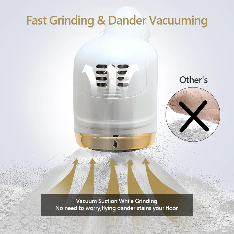Professional Electric Vacuum Foot Grinder Rechargeable Foot File Exfoliator Callus Remover Pedicure Tools Peaceful Pleasures Health and Wellness