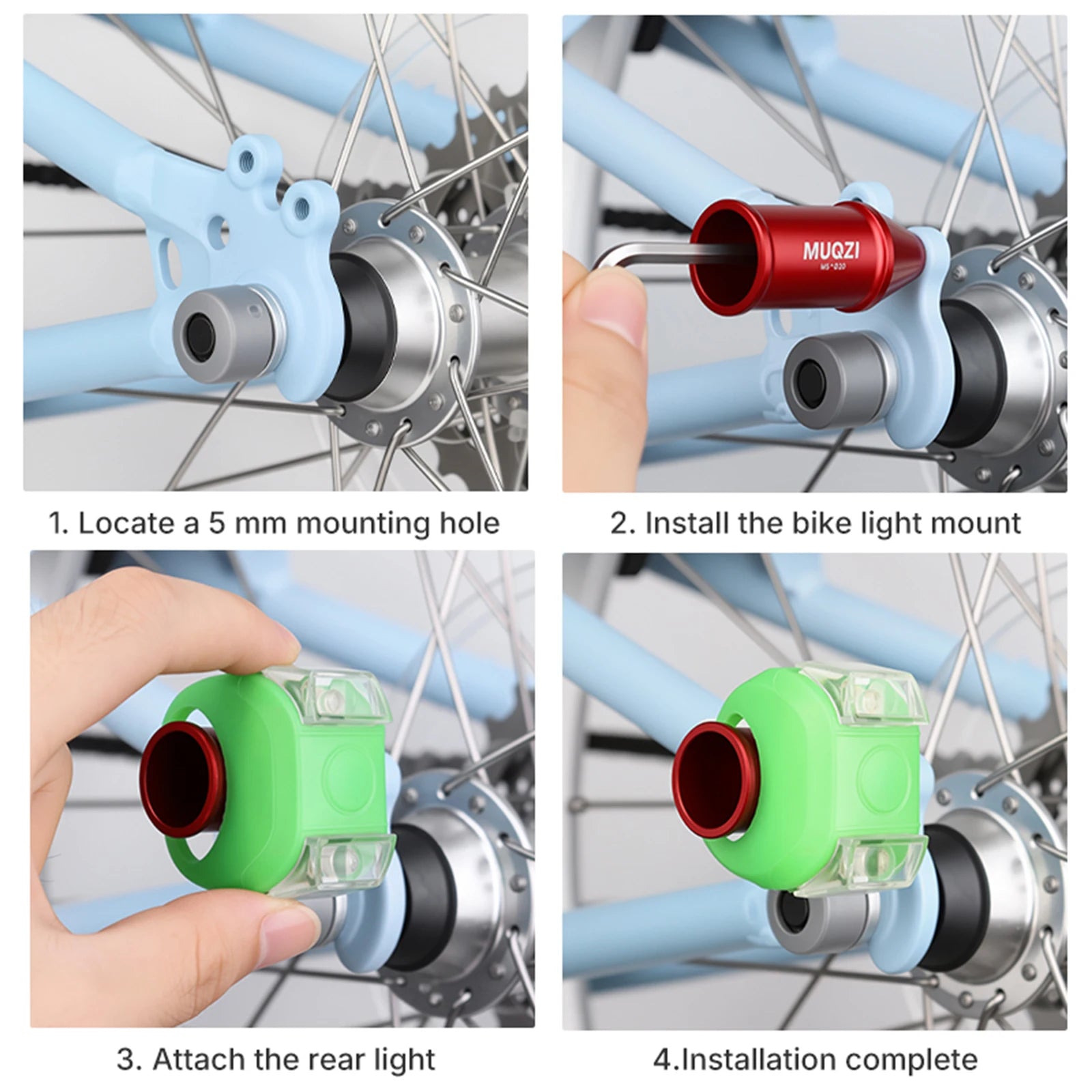 Bicycle Headlight Bracket with M5 Bolt Bike Light Mount Holder Aluminum Alloy Bike Light Mounting Bracket Accessorie for Cycling Peaceful Pleasures Health and Wellness