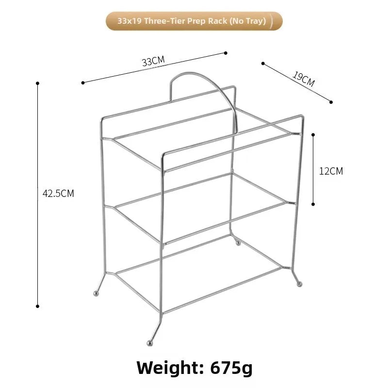 304 Stainless Steel Rectangular Barbecue Rack Portable Design