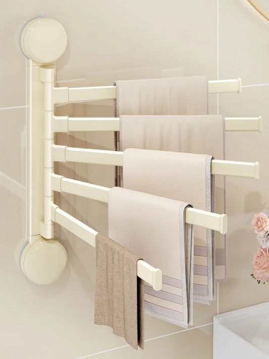 No-Drill Rotating Double Towel Rack | Suction Cup Wall Mount Wall-Mount Towel Rack Peaceful Pleasures Health and Wellness