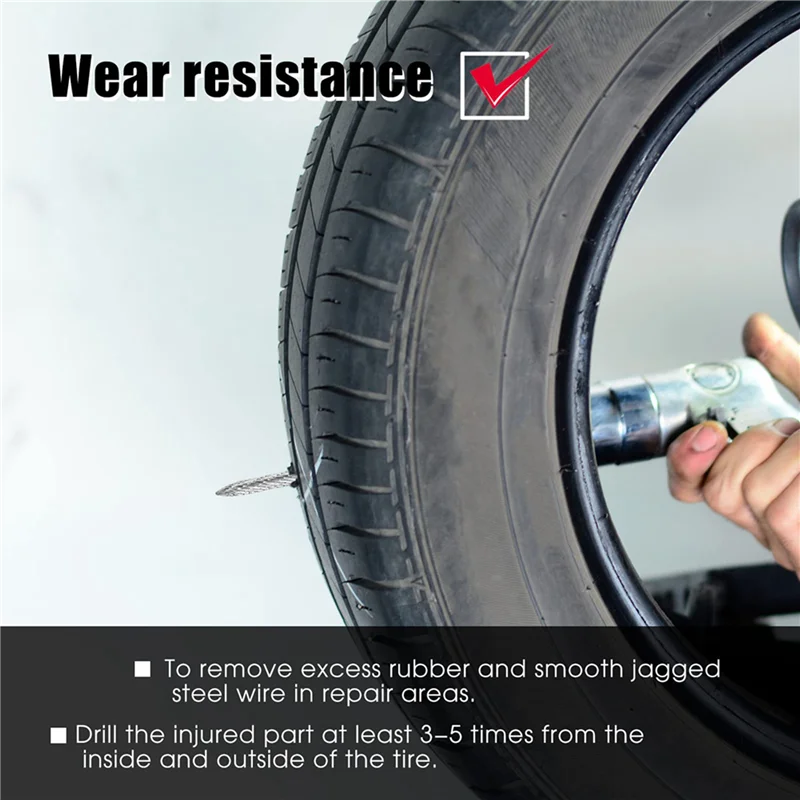 A36T-15 Pack Tire Bit Multi Sizes Tire Repair Carbide Burr Drill Bit Tire Patches Plug Cutters Wire Cutter Reamer Drill Peaceful Pleasures Health and Wellness