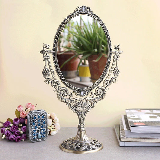 Vintage Double-Sided Swing Vanity Mirror | Grape Floral Design Vanity Table Mirror Peaceful Pleasures Health and Wellness