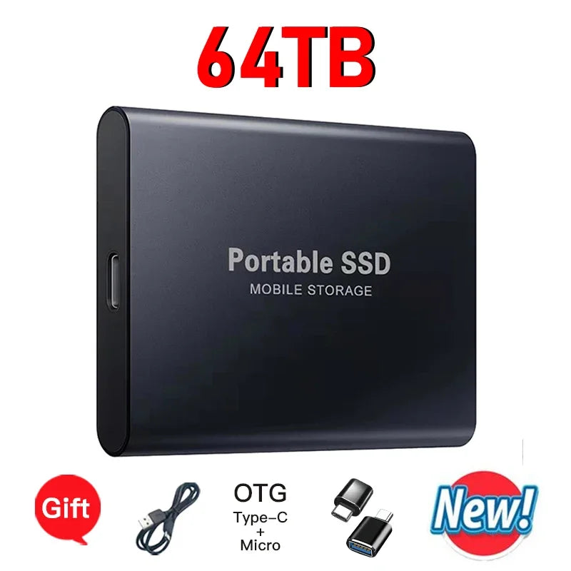 EOENKK Portable External SSD 16TB 32TB 64TB USB 3.1 Drive