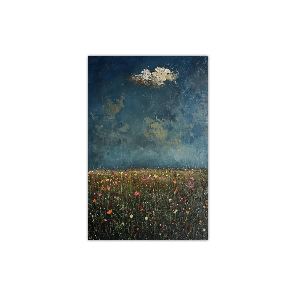Vintage Wildflowers Canvas Wall Art | Farmhouse Floral Poster