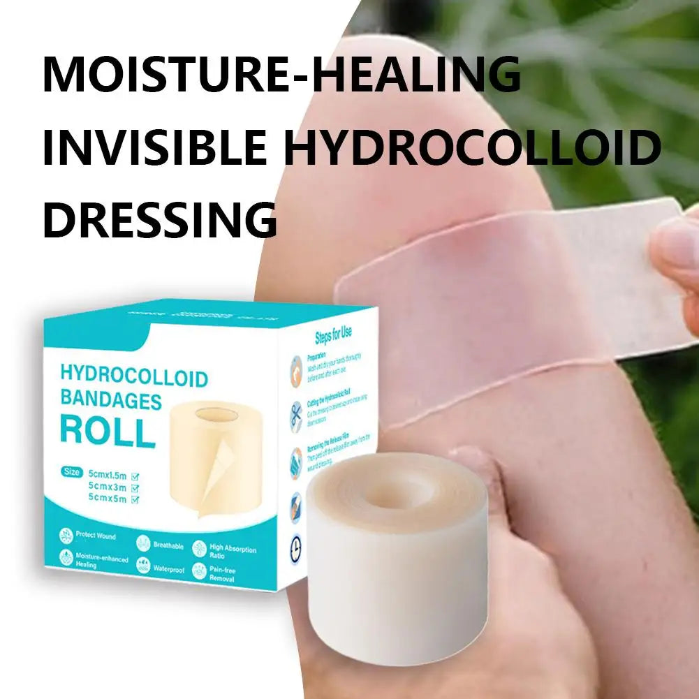 Hydrocolloid Wound Care Roll – Waterproof Self-Adhesive Bandage Dressing 5cm x 1.5m Peaceful Pleasures Health and Wellness