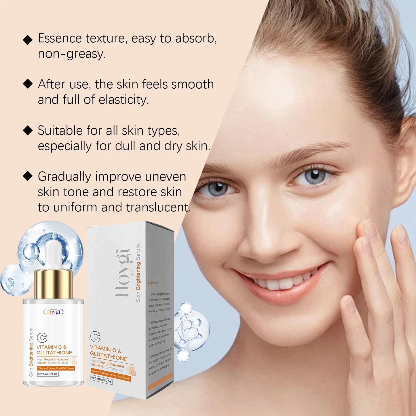 Vitamin C & Glutathione Brightening Serum – Fade Dark Spots