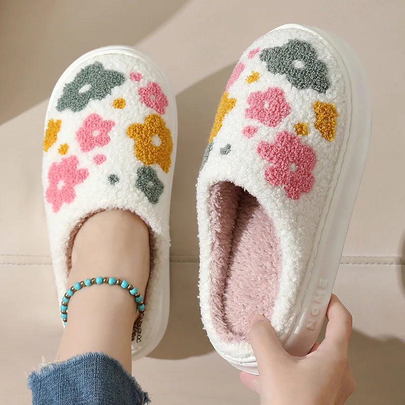 Women's Plush Fur Slippers | Non-Slip Warm Indoor House Shoes
