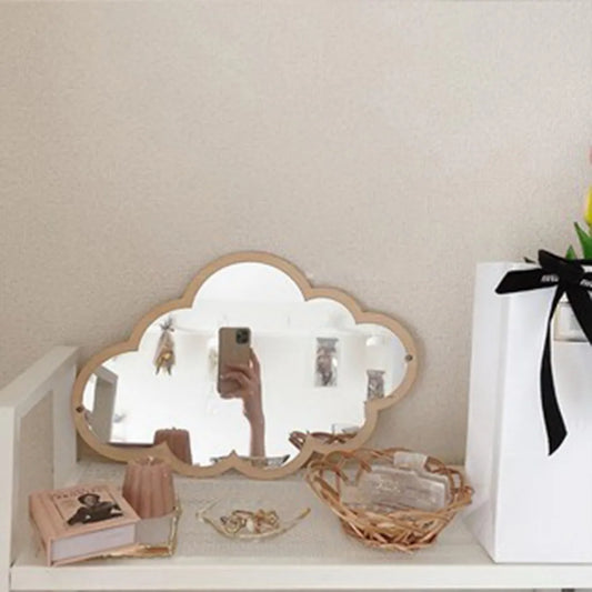 Cloud Shape Mirror 33 Wooden Frame Acrylic Makeup Nordic Sticker Cute Peaceful Pleasures Health and Wellness Default Title