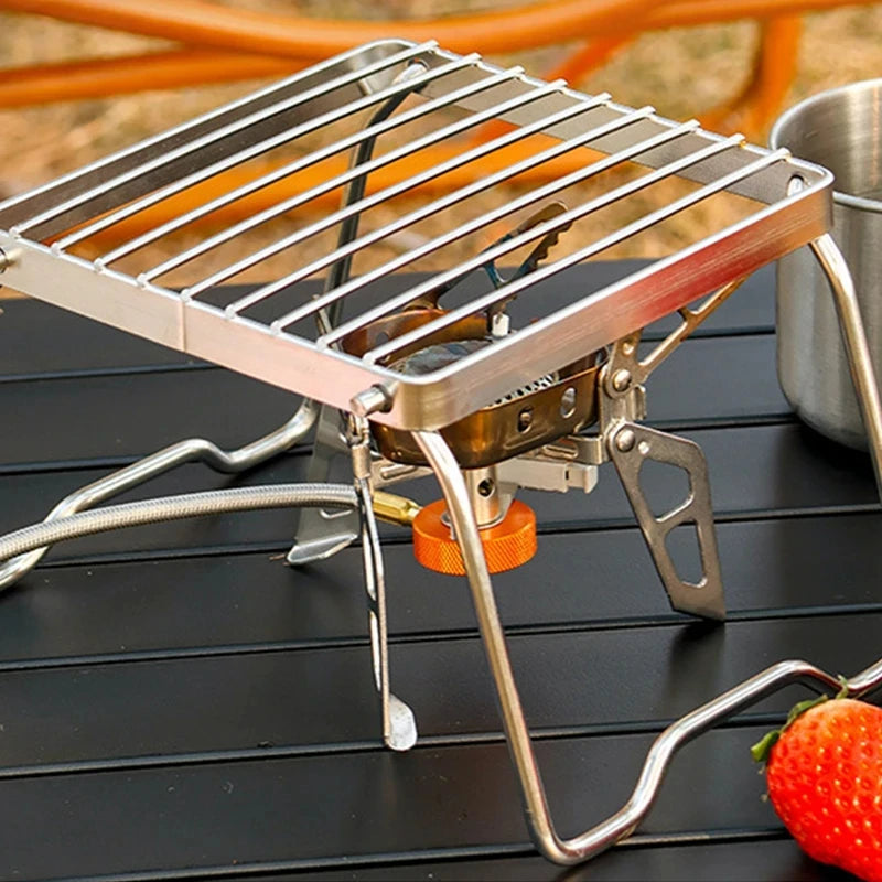 Outdoor Stainless Steel Stove Holder Camping Portable Folding Barbecue Rack Grill Supplies Lighter Steel Brazier Stand 3 Pcs Peaceful Pleasures Health and Wellness