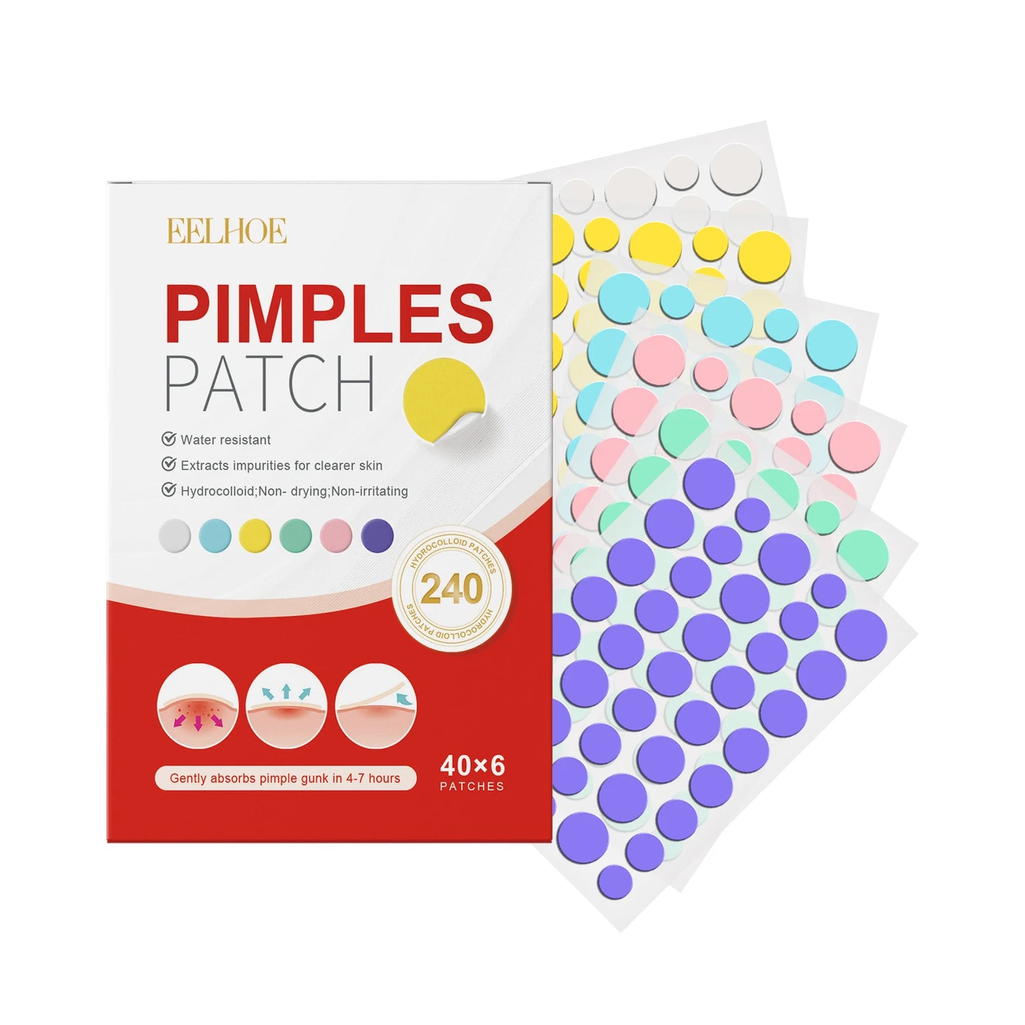 240-Pack Salicylic Acid Acne Patches – Cute Fun Shapes