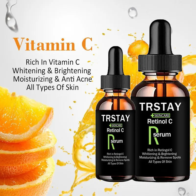 Vitamin C Serum Anti-aging Whitening VC Essence Oil Topical Facial Serum with Hyaluronic Acid Vitamin E Cosmetic skin care Peaceful Pleasures Health and Wellness