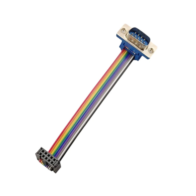 D-Sub DB9 9 Pin Male / Female Connector to FC-10P IDC Female 2.54mm 10 Pin Rainbow / Multicolor Flat Ribbon Cable to DIDC 9P Peaceful Pleasures Health and Wellness DB9 Male 30CM
