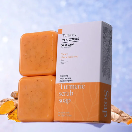 Handmade Soap 2 bars, Handmade Soap for Face and Bath, Turmeric Soap, Scrubber Soap for Deep Cleansing, Exfoliation, Body Moistu Peaceful Pleasures Health and Wellness Turmeric