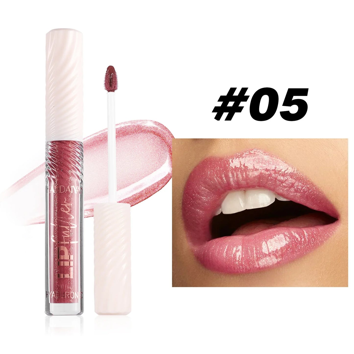 HANDAIYAN 8-Shade Mirror Lip Gloss | Hyaluronic Acid & Pearl