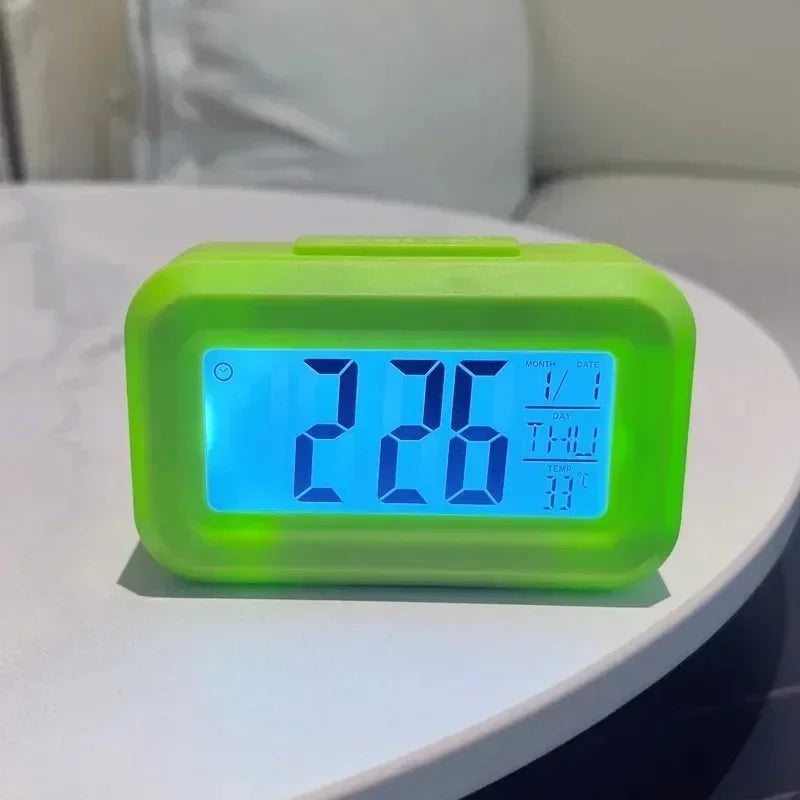 Desk Decorations Table Clock Bedroom Decoration Led Digital Alarm Clock Data Times Calendar Electronic Multi-function Desktop Peaceful Pleasures Health and Wellness Green