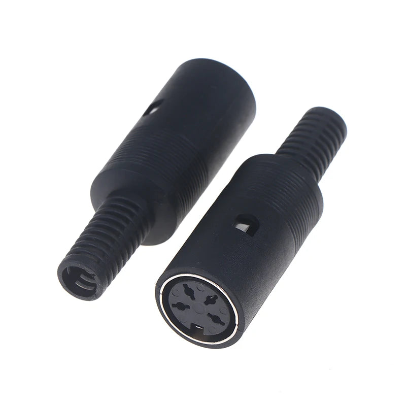 2Pcs/pack 3P 4P 5P 6P 7P 8P DIN Male/Female Plug Soecket Jack With Plastic Handle Keyboard Cable Connector Adaper Peaceful Pleasures Health and Wellness 4pins socket