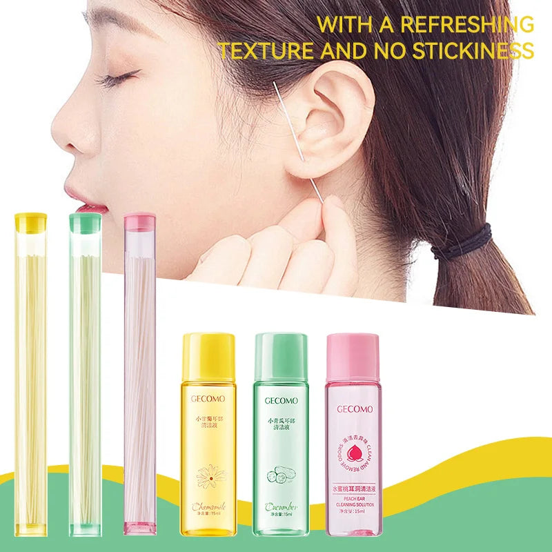Gecomo Chamomile Ear Cleaning Solution 15ml + 60 Threads