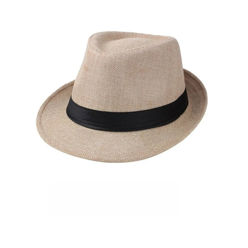 British Linen Jazz Top Hat | Unisex Rolled Brim Sun Hat