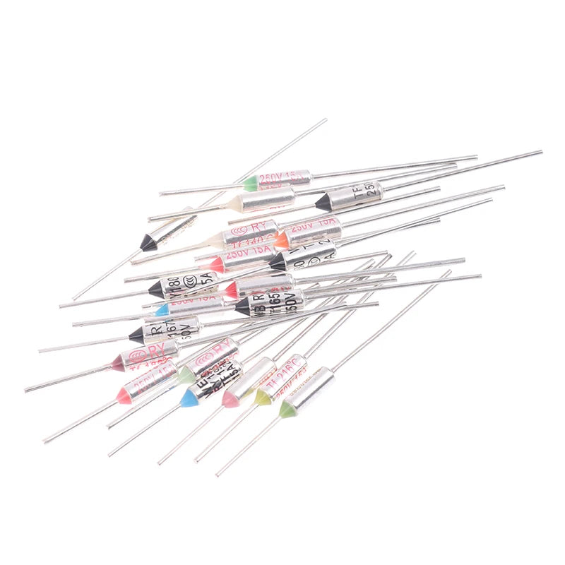 10Pcs TF Thermal Fuse RY 15A 250VTemperature 121C 125C 128C 130C 135C 140C 145C 150C 155C 160C 165C 167C 175C 180C 185C 192C Peaceful Pleasures Health and Wellness