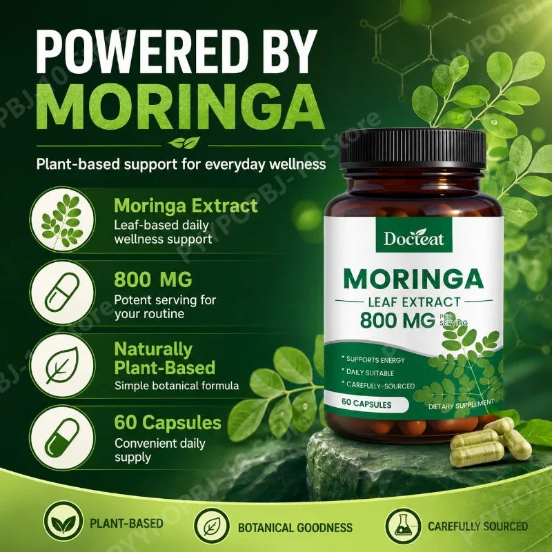 Docteat Moringa Leaf Extract 800mg Capsules – 60 Count