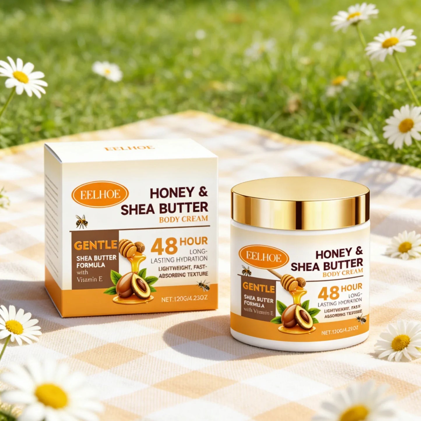 Eelhoe Honey Shea Butter Body Cream – 48-Hr Moisture | 120g