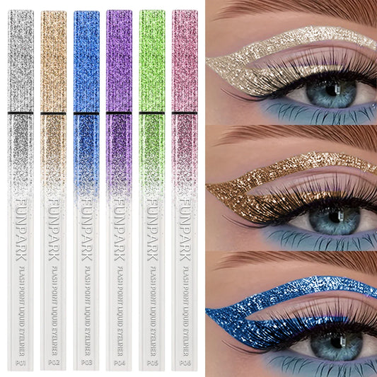 FUNPARK Glitter Liquid Eyeliner Pen – Waterproof & Long-Lasting Glitter Liquid Eyeliner Oasis Select
