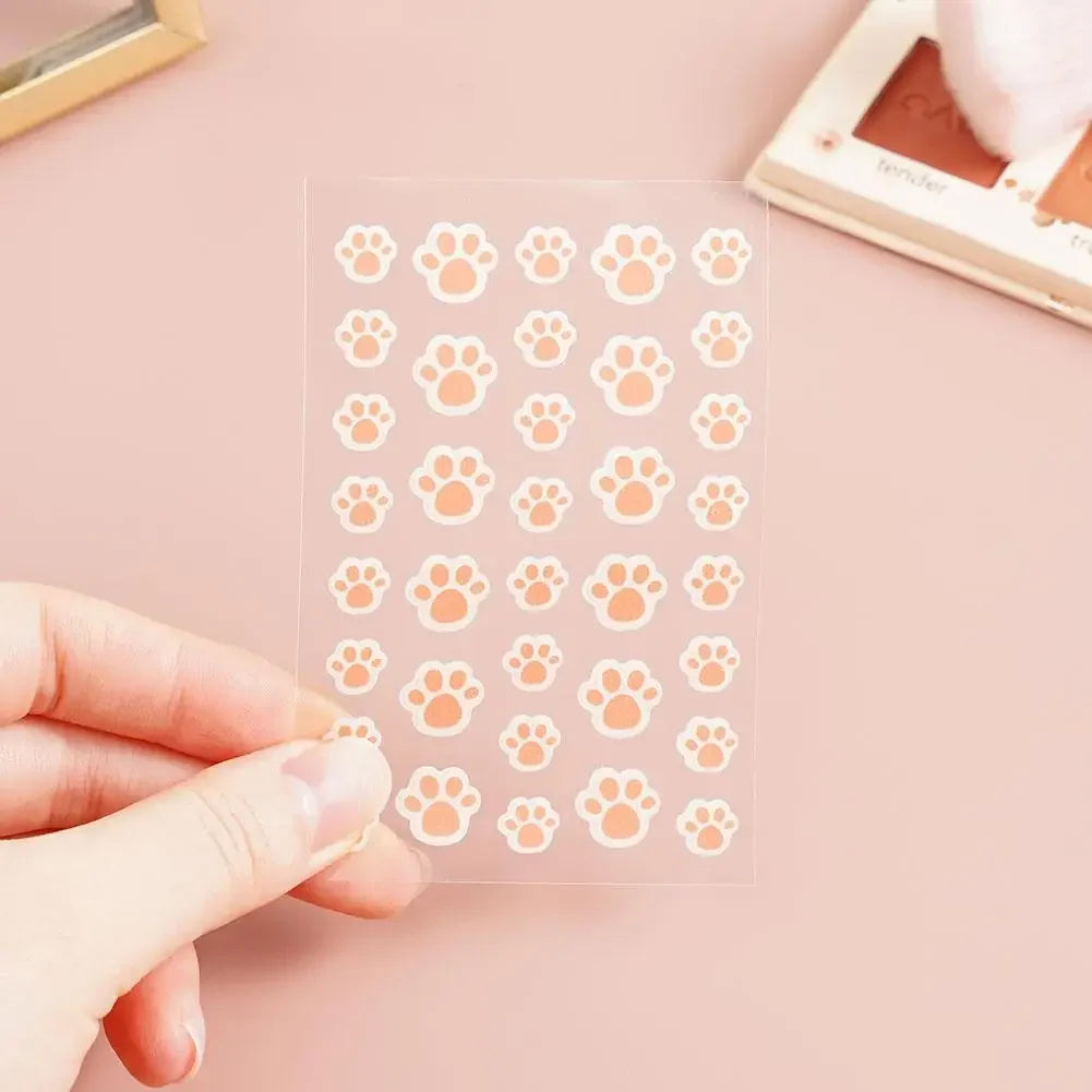 36 Counts Cat Paws Hydrocolloid Acne Pimple Patch Cute Acne Care Cover Patch, Invisible Acne Zit Patches For Face Dots Blemish Peaceful Pleasures Health and Wellness