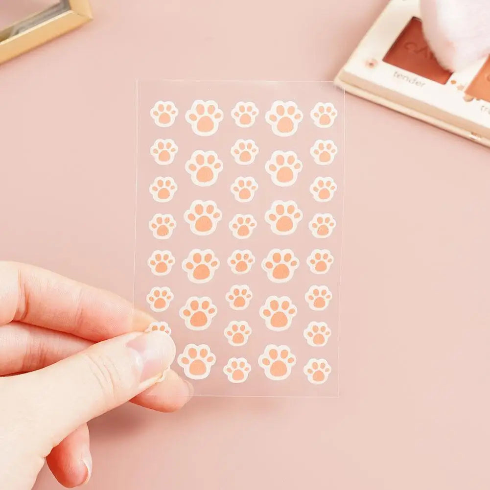 Cat Paw Hydrocolloid Acne Patches – 36 Invisible Pimple Dots