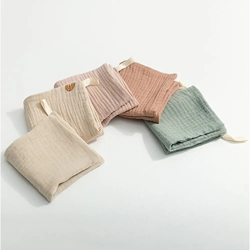 Baby Muslin Washcloths 5-Pack – Soft Cotton Burp Cloth Set