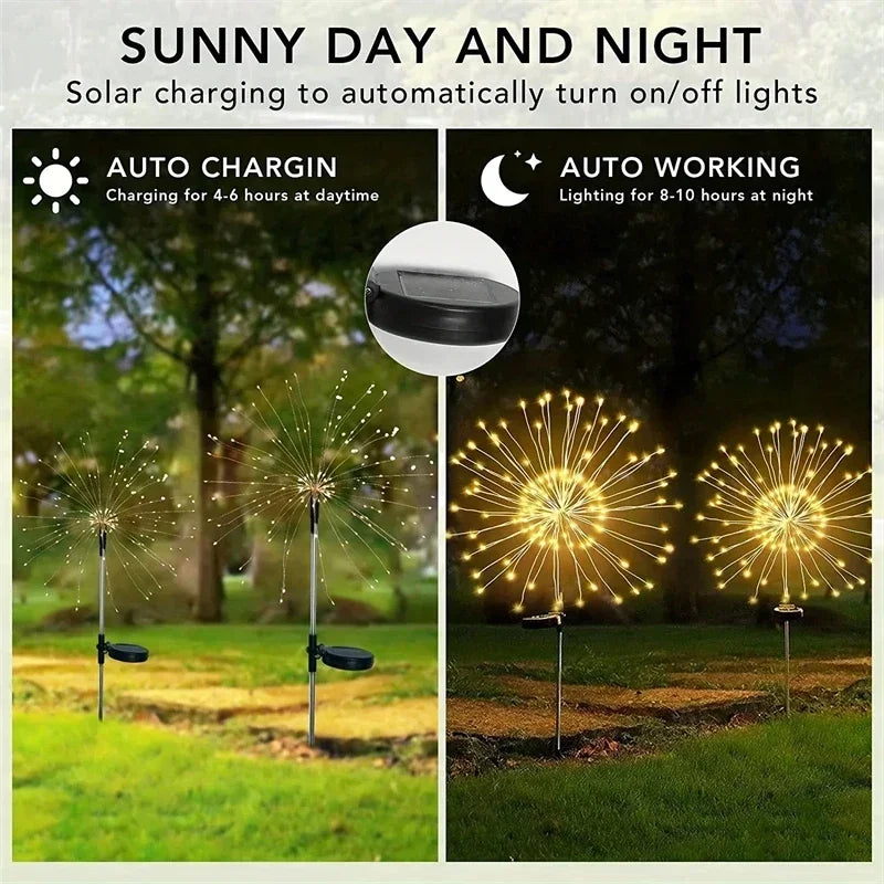 Solar Firework Fairy Lights 90-200 LED | 8 Modes, IP65 Outdoor