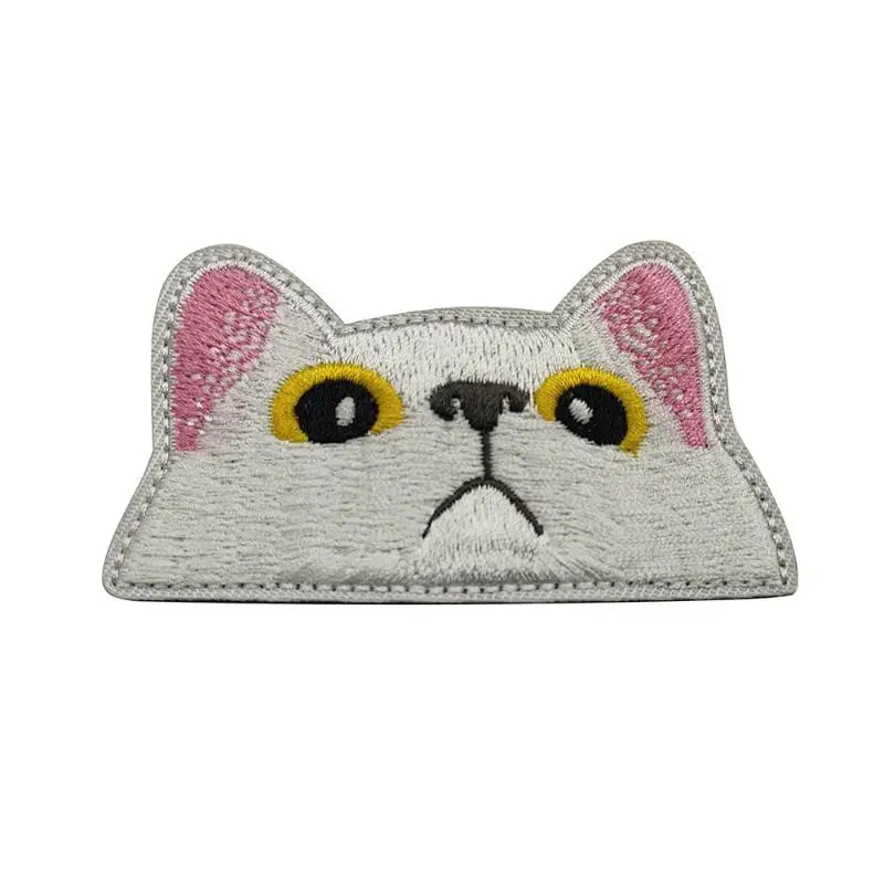 Black Cat Embroidered Iron-On Patch – Peeping & Crying Kitten