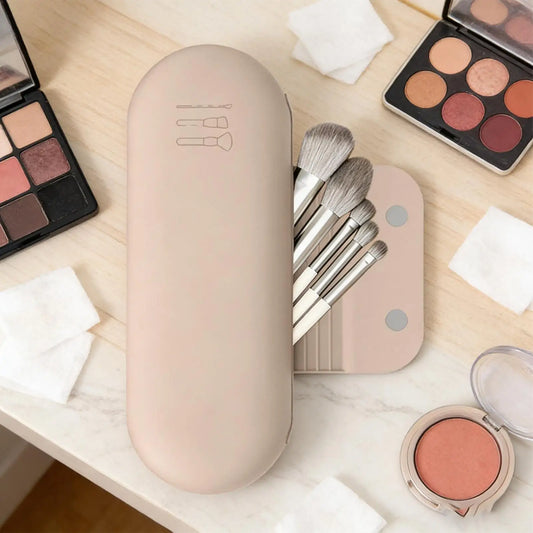 2 Pieces Portable Silicone Makeup Brush Pouch Waterproof Organizer Travel Sized Makeup Bag for Girls Women Outdoor Home Luggage Peaceful Pleasures Health and Wellness China Mainland