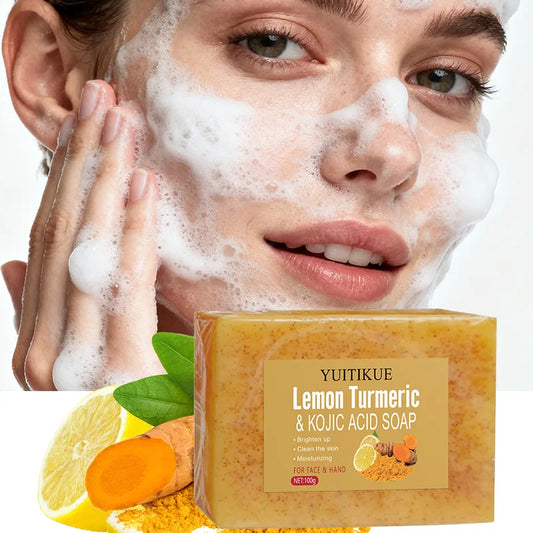 Lemon Turmeric Kojic Acid Brightening Soap 100g | All Skin Brightening Cleansing Bar Oasis Select Default Title