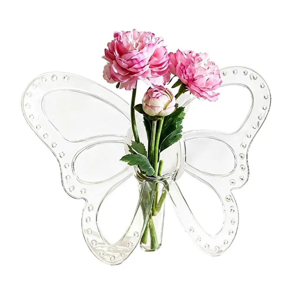 Transparent Butterfly Acrylic Flower Vase | Modern Decor
