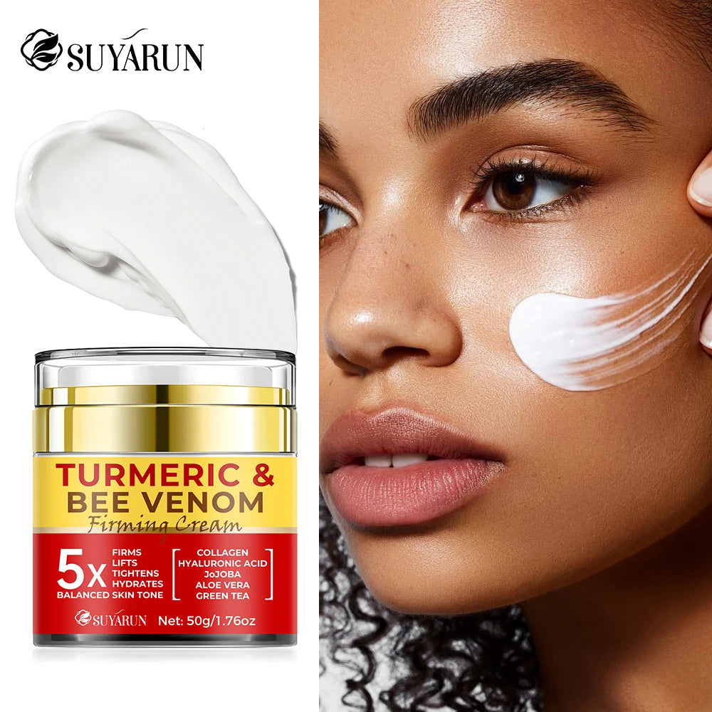SUYARUN Turmeric & Bee Venom Firming Face Cream - Anti-Aging, Tightening, Moisturizing Skin Care. Day & Night Use Peaceful Pleasures Health and Wellness