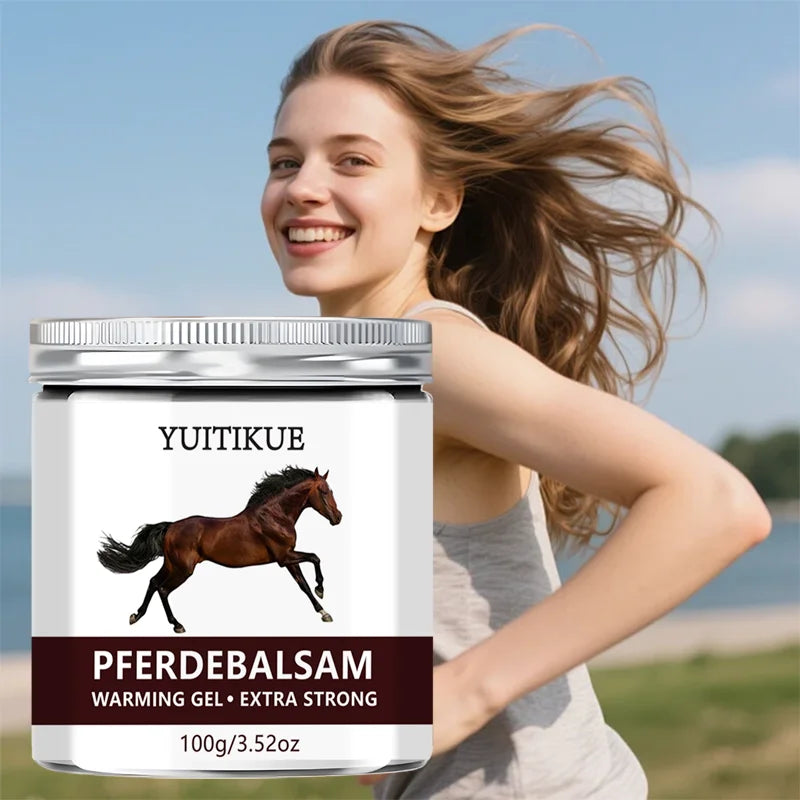 YUlTlKUE Pferdebalsam Warming Gel Extra Strong Muscle Comfort Body Care Warming Relief Balm 100g Peaceful Pleasures Health and Wellness