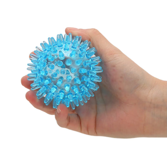 Spiky Ball Hollow Soft Transparent Strength Recovery Exercise Stress Relief Massage Ball for Hand Wrist Peaceful Pleasures Health and Wellness