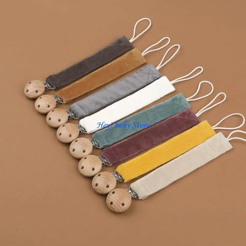 Baby Pacifier Clip Chain – Safe Cotton & Wood for Newborns