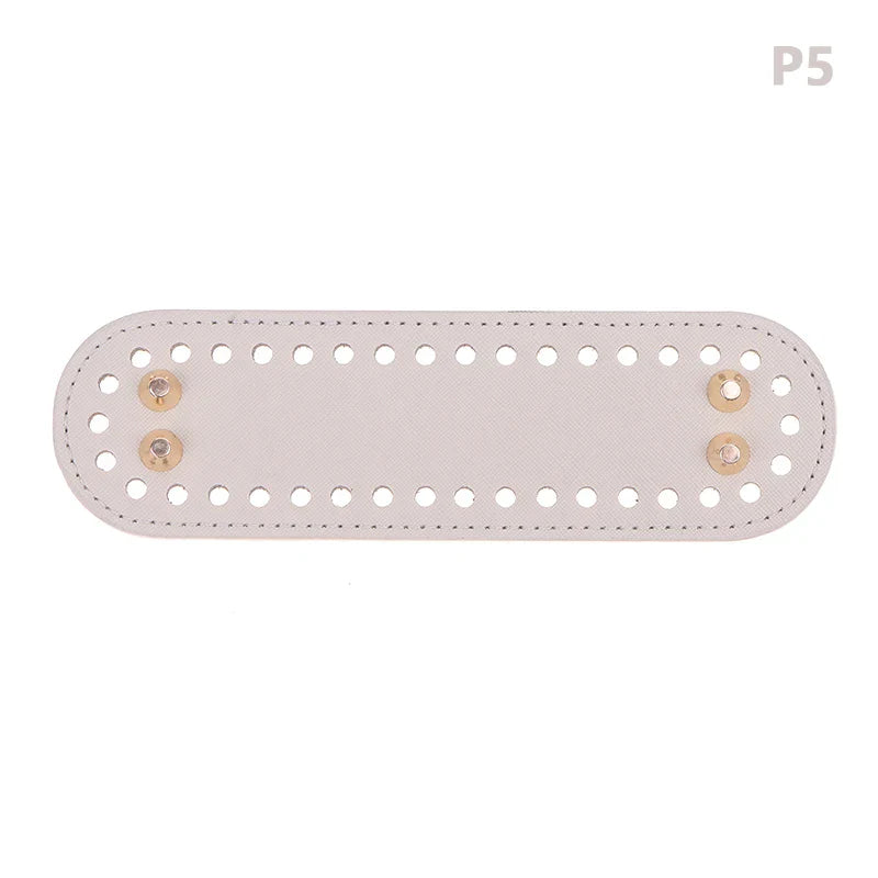 PU Leather Bag Bottom Base with Holes for DIY Crochet Bags