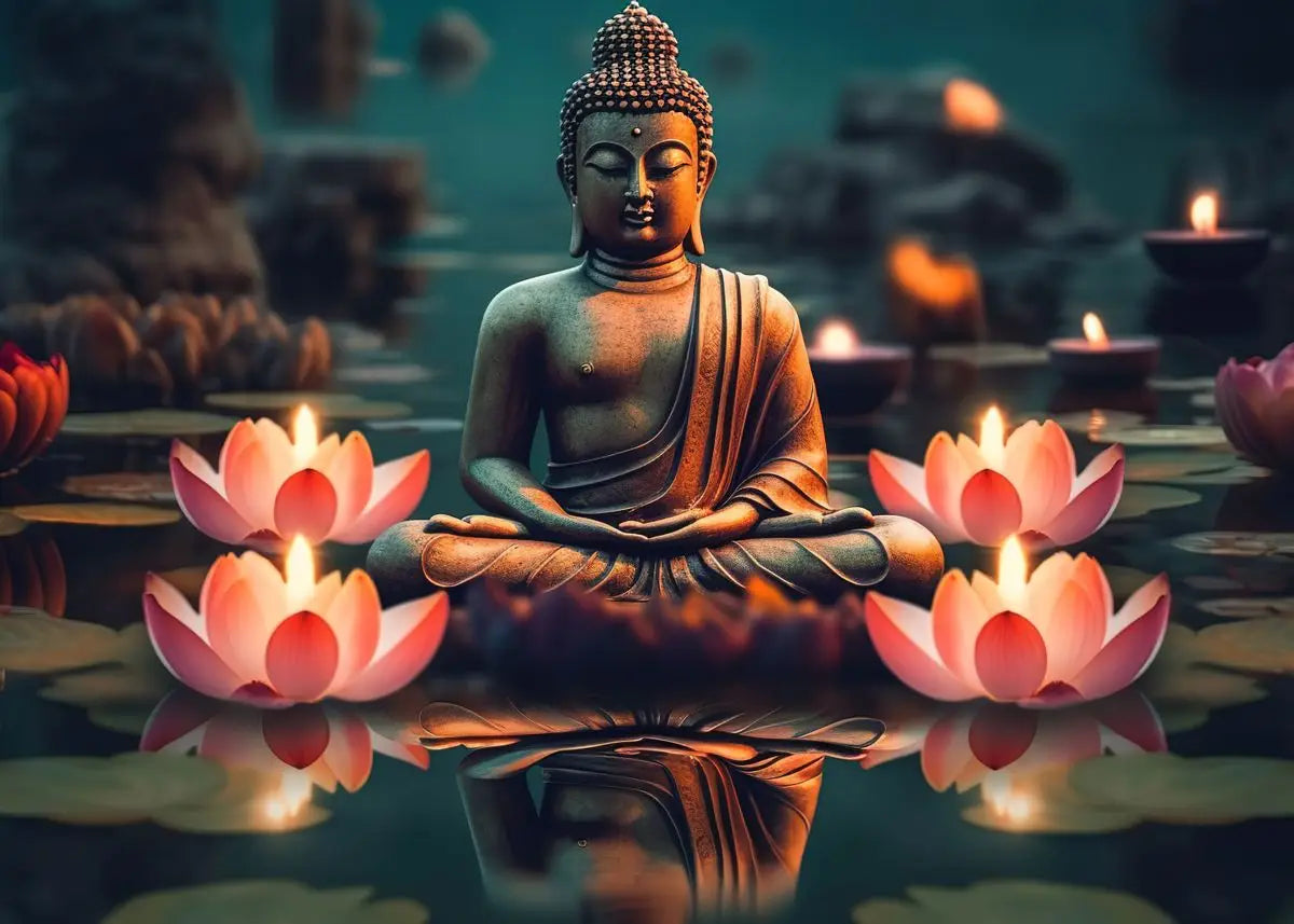 Buddha Zen Meditation Canvas Wall Art | Peaceful Nature Decor