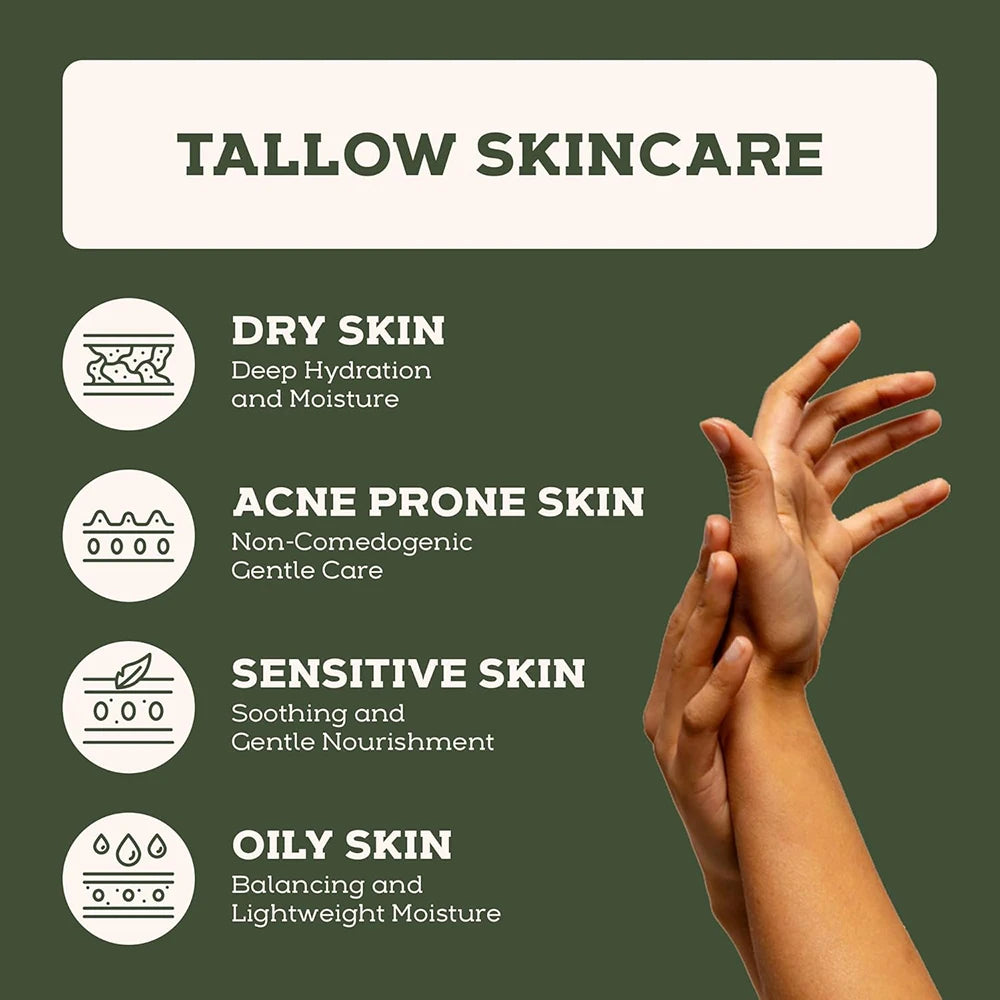 Face Cream Whipped Tallow Balm Collagen Hyaluronic Acid Skin Care Anti-Wrinkle Aging Moisturizing Shrink Pores Whitening Smooth Peaceful Pleasures Health and Wellness