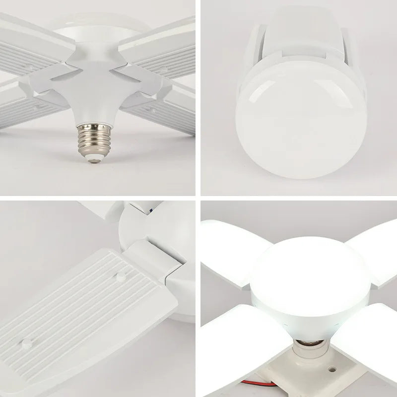E27 Fan Shaped Foldable LED Bulb 40 Bulbs Deformation Suitable For Homes Warehouses and Garages Cool White Light Peaceful Pleasures Health and Wellness