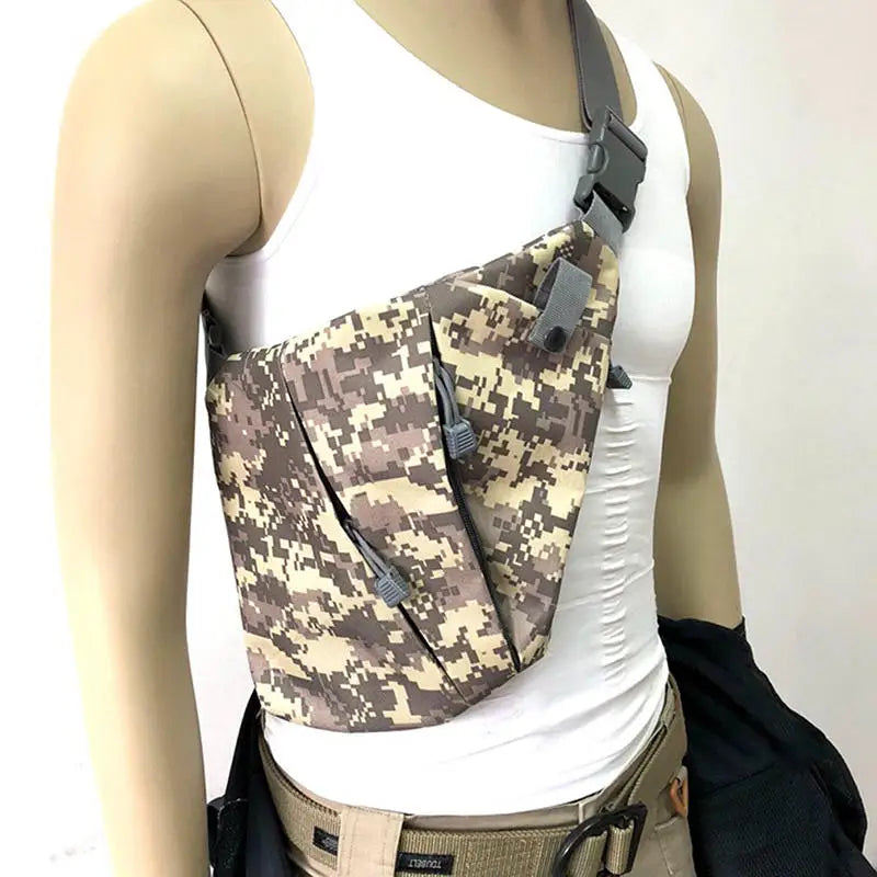 Outdoor Cycling Crossbody Bag Multi Functional Tactical Chest Bag Mountaineering Army Fans Chest Hanging Bag Men's Shoulder Bag Peaceful Pleasures Health and Wellness
